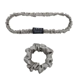 Silke 100% Hårband och Scrunchie Set för Hårskydd vid Yoga, 2 delar Gr