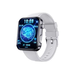 Smartklokke - Måler hjertefrekvens, blodtrykk, blodoksygen og skritt Svart og grå stropp