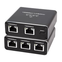 NÖRDIC LAN-splitter 1 till 4 1000 Mbps Gigabit Ethernet för dator, laptop, switch, hubb, router, digital-TV