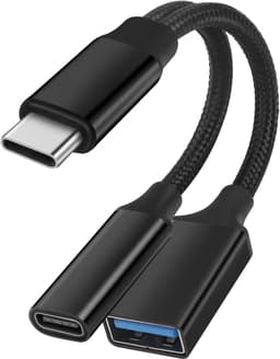 NÖRDIC USB-C till USB-A och USB-C PD60W laddadapter 13 cm