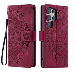 For Samsung Galaxy S26 Ultra Lommebok Deksel Shell Mandala Blomstermønster