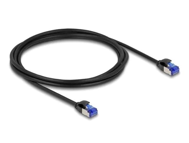 DeLOCK RJ45 Network Cable Cat.6A S/FTP Slim 2 m black - Elgiganten