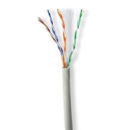 Nedis Netværkskabel Roll | CAT6 | Stranded | U/UTP | CCA | 305.0 m | Indendørs | Runde | PVC | Grå | Trækboks