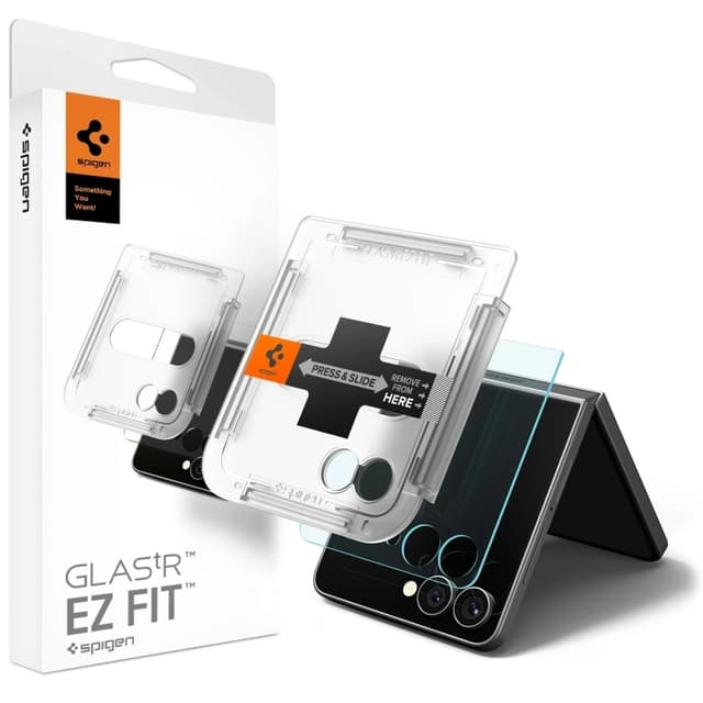[2-Pack] Spigen Galaxy Z Flip 7 Härdat Glas Skärmskydd EZ Fit - Clear