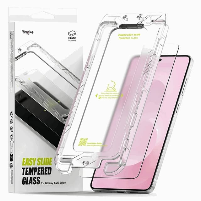 [2-pakke] Ringke Galaxy S25 Edge hærdet glas Skærmbeskytter Easy Slide