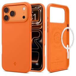 Spigen Telefontaske til iPhone 17 Pro Max Magsafe Silikone Fit - Orange