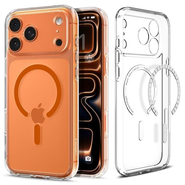 Spigen Mobilskal till iPhone 17 Pro Ultra Hybrid Magsafe - Clear/Orange
