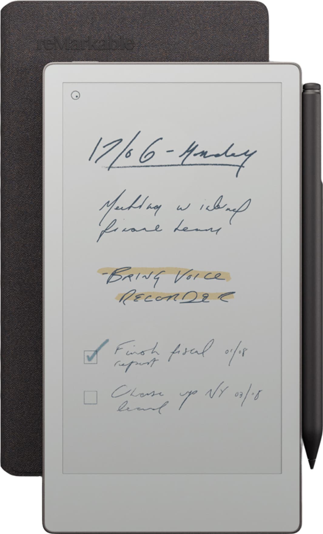 Move Ink Pad reMarkable Paper Pro Move E-ink tablet + Marker Plus & Weave Folio - Elkjøp