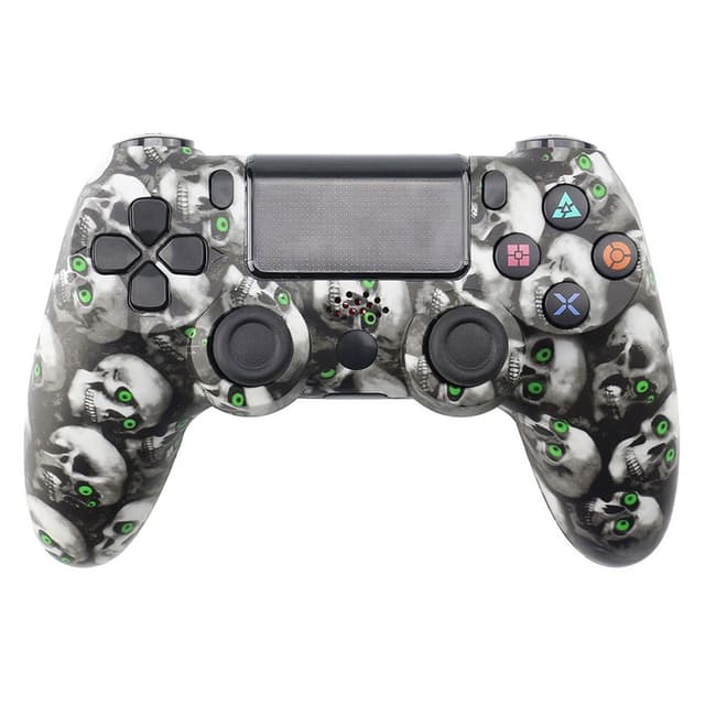 Trådlös spelkontroll för Sony PS4 Bluetooth Gamepad med Vibration - Skull Print