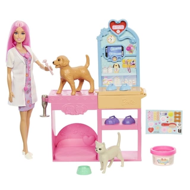 Barbie Fast Cast veterinärklinik för husdjur (JFX93)