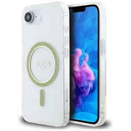 Guess Mobilskal till iPhone 16e MagSafe IML Glitter Circle - Clear