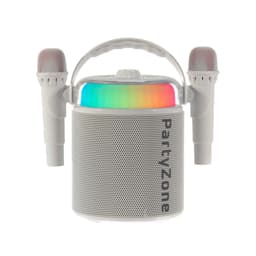 PartyZone Karaoke Set med 2 Mikrofoner (Vit)