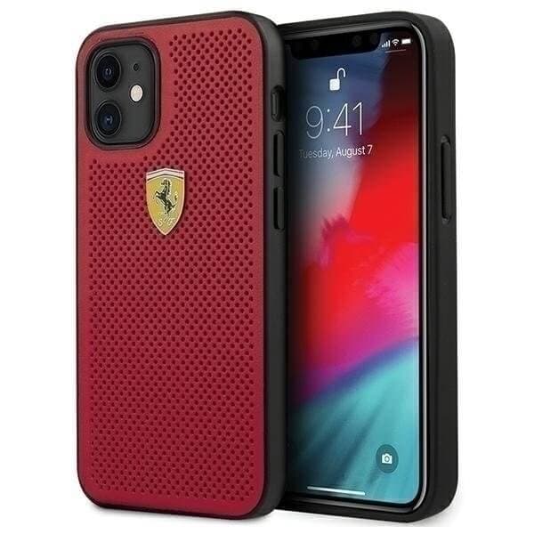 Ferrari Taske til iPhone 12 mini 5.4"" OnTrack Perforeret Rød