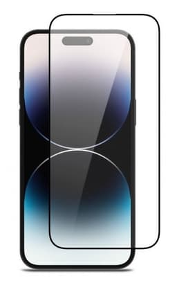Skærmbeskytter i hærdet glas til iPhone 16 Pro Max, sort kant