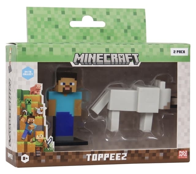 MINECRAFT 3D-figur 2-pak vindueskasse - (Sælges usorteret)