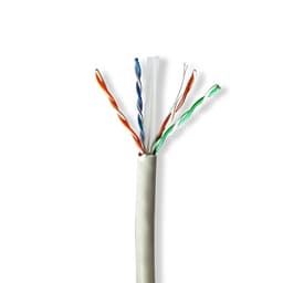 Nedis Network Cable Roll | CAT6 | Solid | U/UTP | Bare Copper | 305.00 m | Indoor | Round | LSZH | Grey | Gift Box