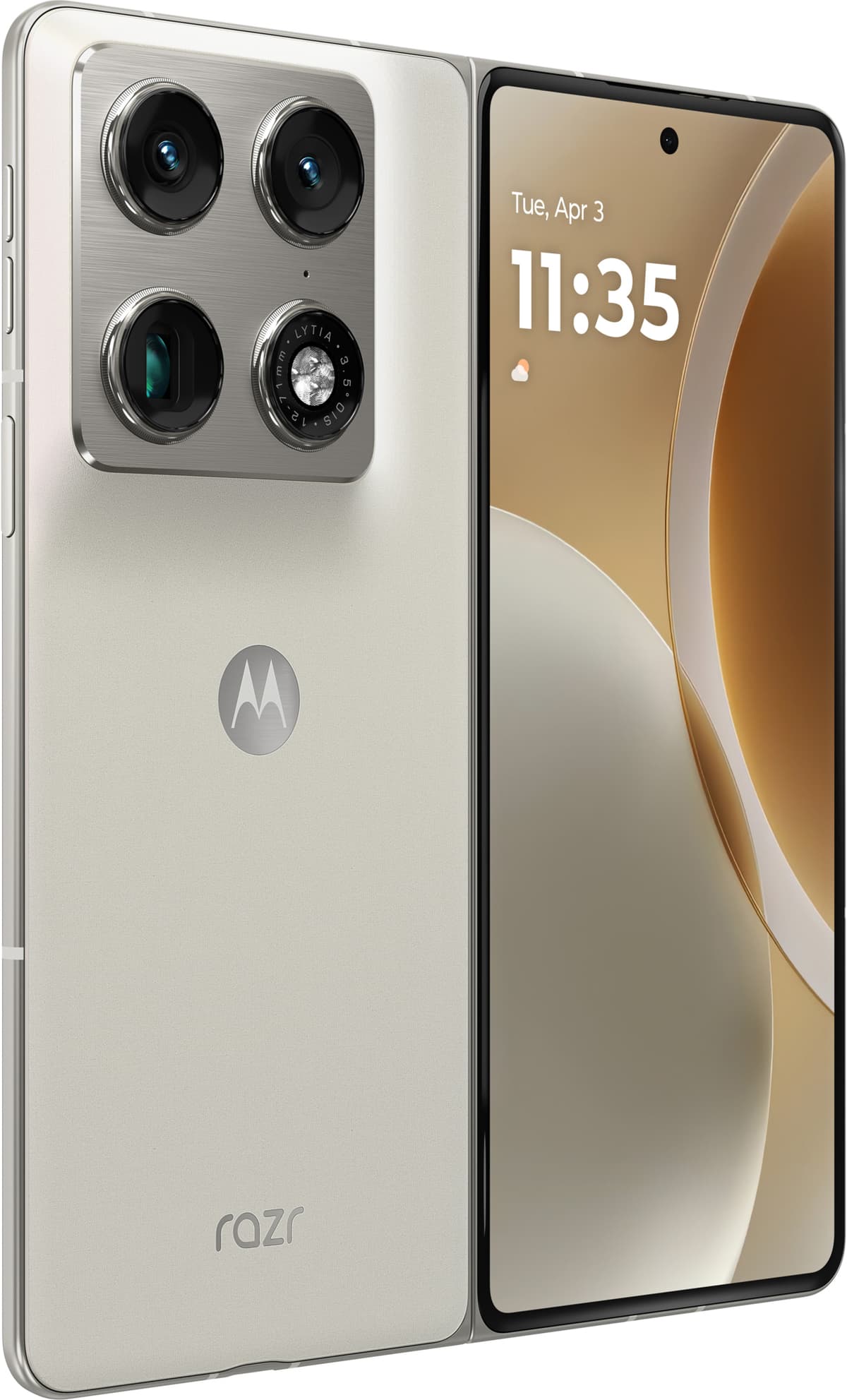 Folded Tele Motorola Razr Fold PANTONE smarttelefon 16/512GB (lily white) - Elkjøp
