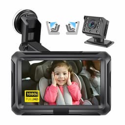 4,3"" HD 1080P babymonitor for bil, 360 graders rotasjon, vidvinkelkamera for nattsyn