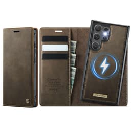 CASEME Til Samsung Galaxy S26 Ultra Lommebokdeksel Magnetisk Avtakbar RFID Beskyttelse - Coffee