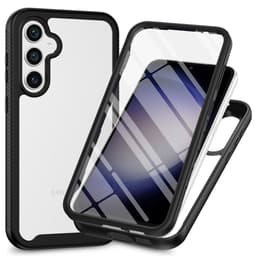 SKALO Shockproof Clear Hybrid+Näytönsuoja Suojakuori sopii Samsung Galaxy S25 FE - Musta