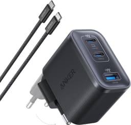 Anker Nano 70W USB-C-lader, 3-ports strømadapter med ultrasnabb 70W lading