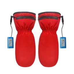 Uppvärmda handskar med dragkedja, uppladdningsbart batteri Röd 8 timma