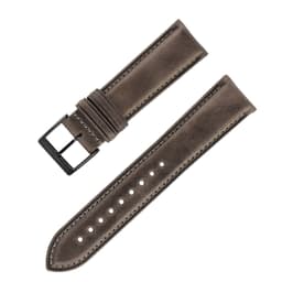 Italialainen vaalea, muunneltava, sileä öljyvahattu naudan nahkainen kellon ranneke Harmaa 24 mm