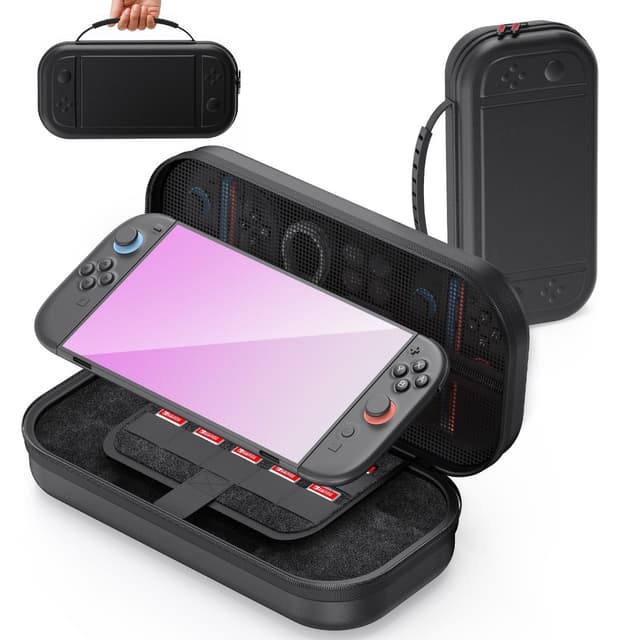 Nintendo Switch 2 Bæretaske: Nylontaske med EVA Beskyttelsesskal Sort