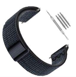 Garmin-yhteensopiva nailoninen kellonhihna 22 mm - Forerunner 245/255/265M Musta + Sininen