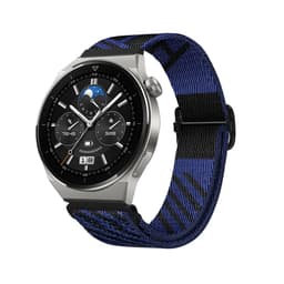 Justerbar elastisk klokkereim i nylon, kompatibel med Huawei GT3 Pro/Buds Blå+svart 20 mm