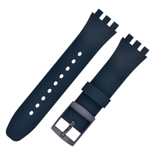 Premium Silikon Swatch Klockarmband Ersättning NavyBlue 20 mm