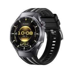 Silikoninen kellon ranneke, yhteensopiva Huawei GT6 Pro 46mm:n kanssa - Painonappikiinnitys Musta