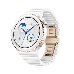 22mm Keramisk Klokkereim Kompatibel med Huawei GT-serien & Samsung Galaxy Watch - Flere Farger Hvit+gull