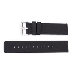 Musta kangaskellon ranneke hopeisella soljella 18 mm