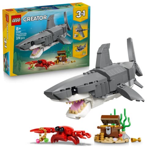 LEGO Creator vildsint haj med skattkista 31381