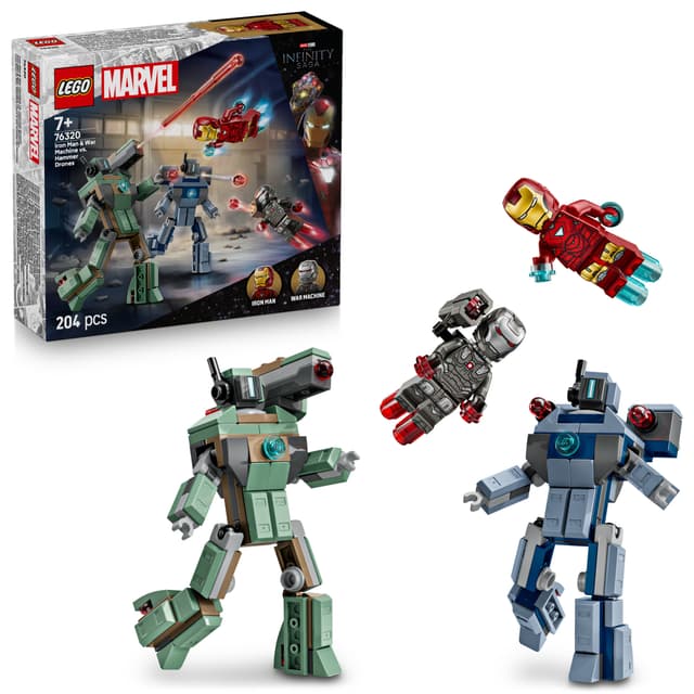 LEGO Marvel Iron Man og War Machine mod Hammer-droner 76320
