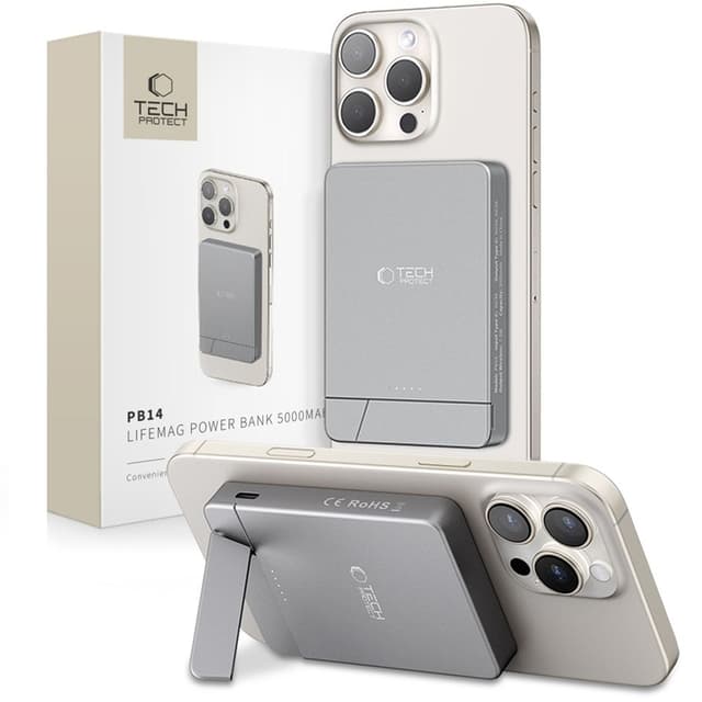 Tech-Protect Magsafe Powerbank 5000mAh PB14 LifeMag - Grå