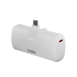 SBS Powerbank 5000mAh 10W med USB-C Hamn EcoPower - Vit