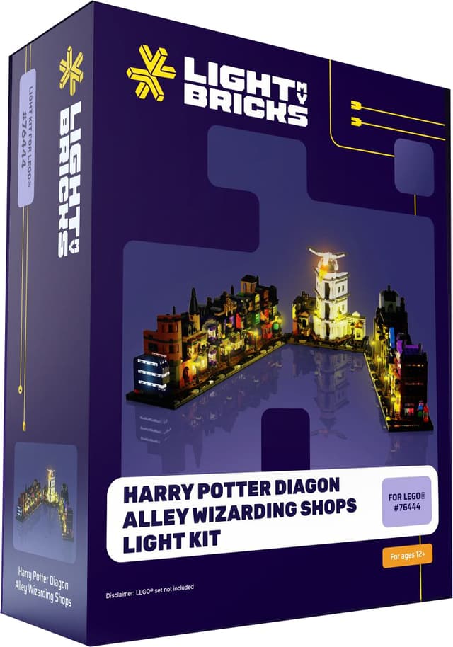 Light My Bricks Harry Potter Diagon Alley Wizarding Shops ljuskit 76444