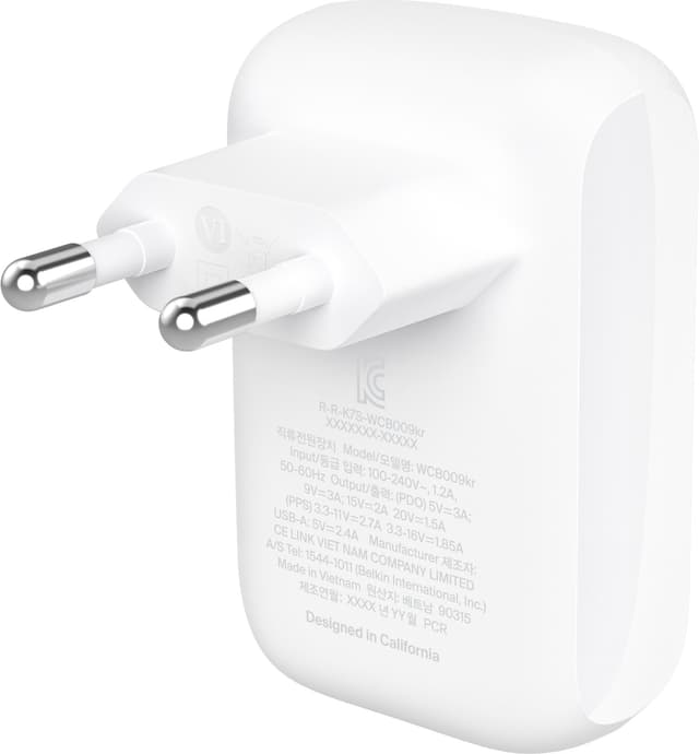 Belkin 42W/12W Dual USB-C/USB-A PD väggladdare