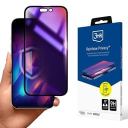 3MK iPhone 15 Plus härdat glas Skärmskydd Rainbow Privacy