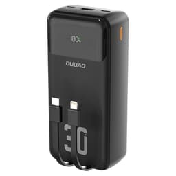 Dudao Powerbank 30000mAh 22.5W PD med Kabel - Svart