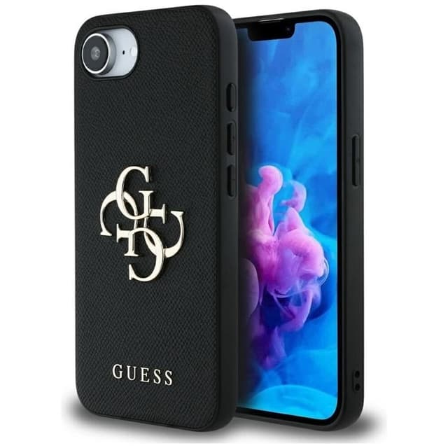 Guess Mobilskal till iPhone 16e Grained Big 4G Small Classic Logo