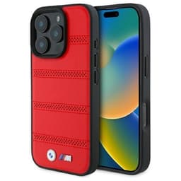 BMW telefontaske til iPhone 16 Pro Max MagSafe M perforeret linje - rød