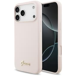 Guess Mobilskal För iPhone 17 Pro Max Magsafe Script Metal Logo - Rosa