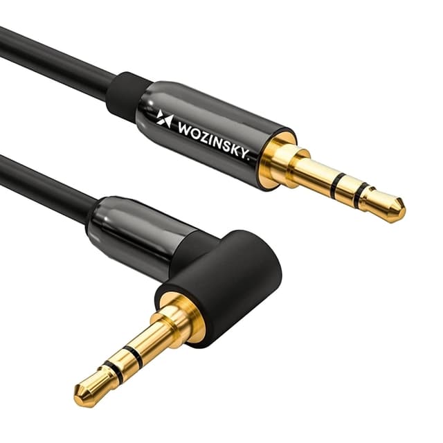 Wozinsky AUX Kabel Vinklad Mini Jack 1.5m - Svart