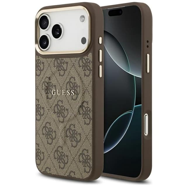 Guess Mobilskal till iPhone 17 Pro Max MagSafe 4G PU Classic Logo - Brun