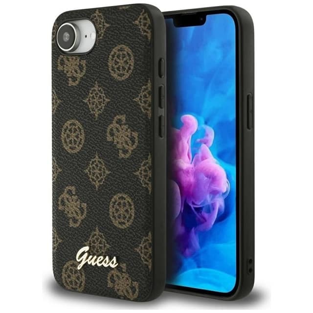 Guess Mobilskal till iPhone 16e MagSafe Peony Script Logo - Svart