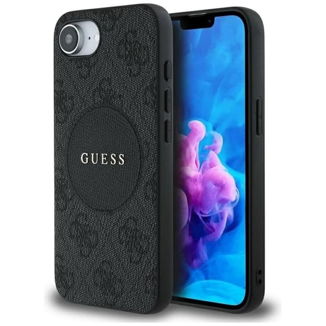 Guess Mobilskal till iPhone 16e MagSafe 4G Circle Classic Logo - Svart