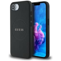 Guess Mobilskal till iPhone 16e MagSafe Grained Ring - Svart